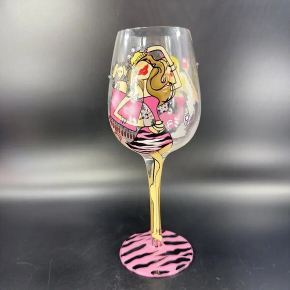 Lolita Love My Martini Princess Hand Painted Martini Glass Jeweled‎ Drink Glass